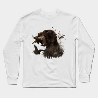 Woodcock Hunting with German Wirehaired Pointer Long Sleeve T-Shirt